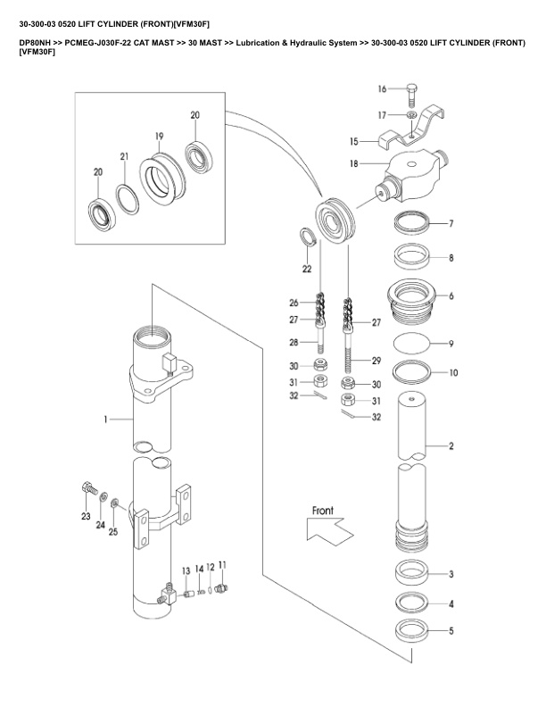 Alternative view of Caterpillar DP80NH Parts Manual PCMEG-J030F-22
