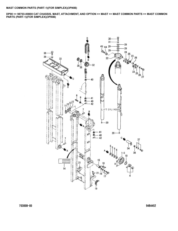 Alternative view of Caterpillar DP90 Parts Manual 98703-00800