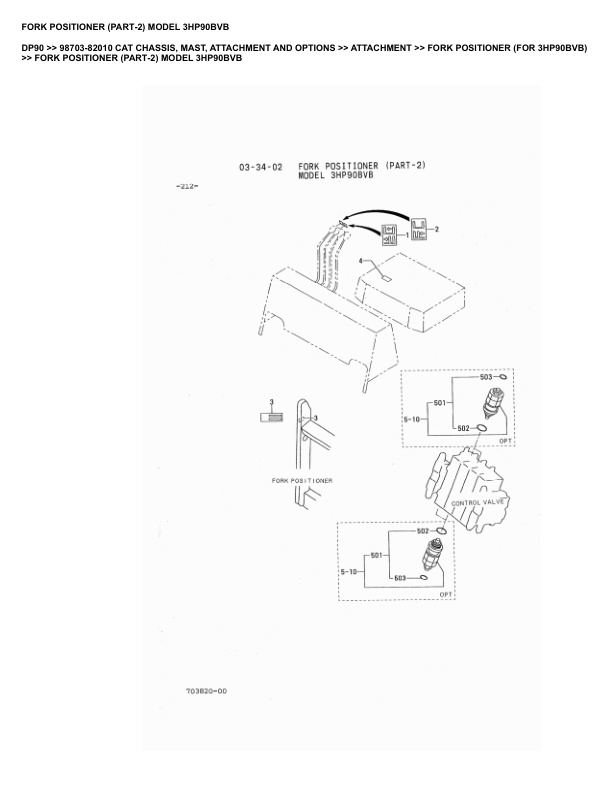 Alternative view of Caterpillar DP90 Parts Manual 98703-82010