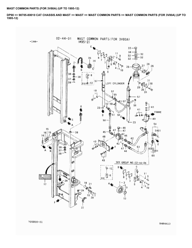 Alternative view of Caterpillar DP90 Parts Manual 98705-80010