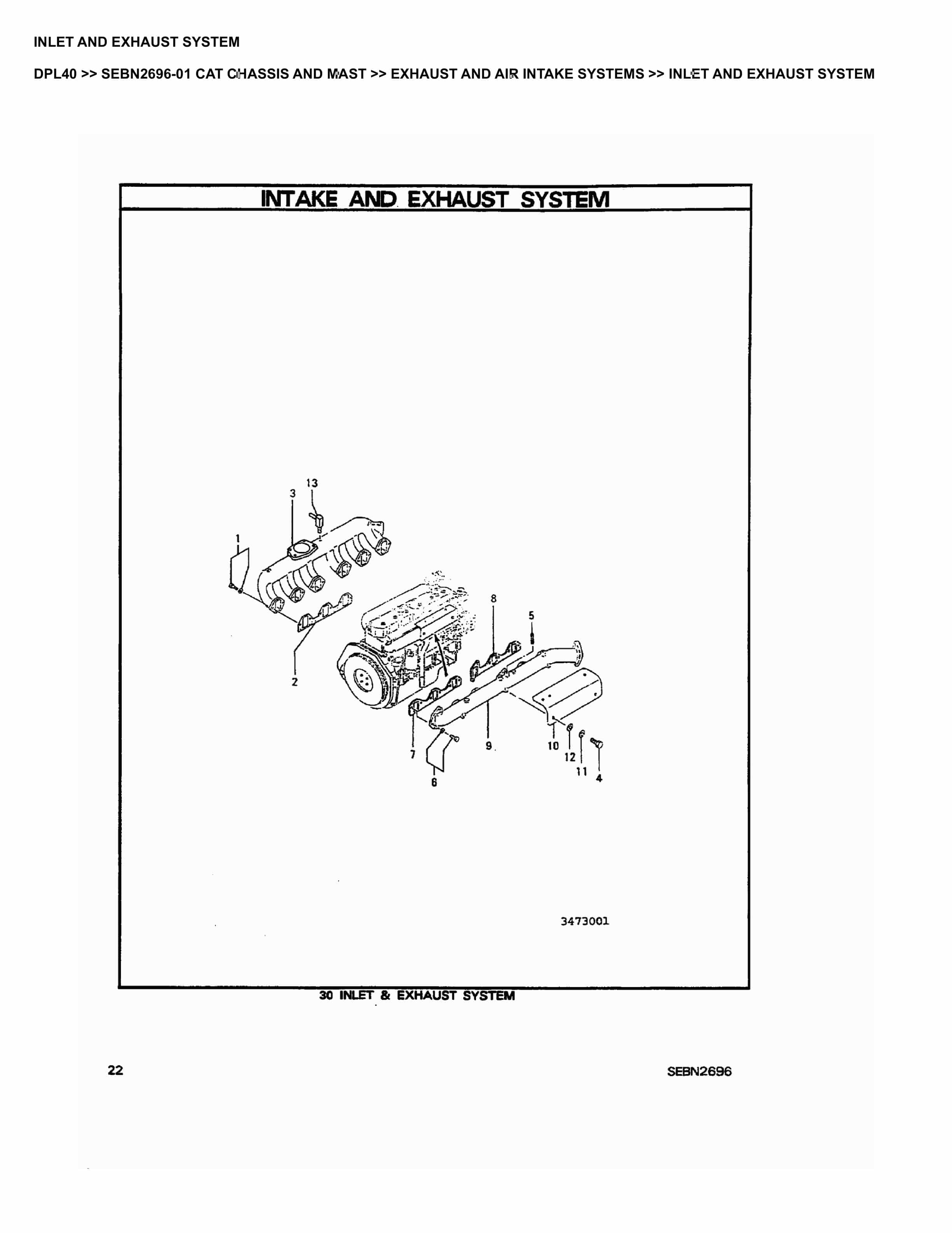 Caterpillar DPL40 Parts Manual SEBN2696-01