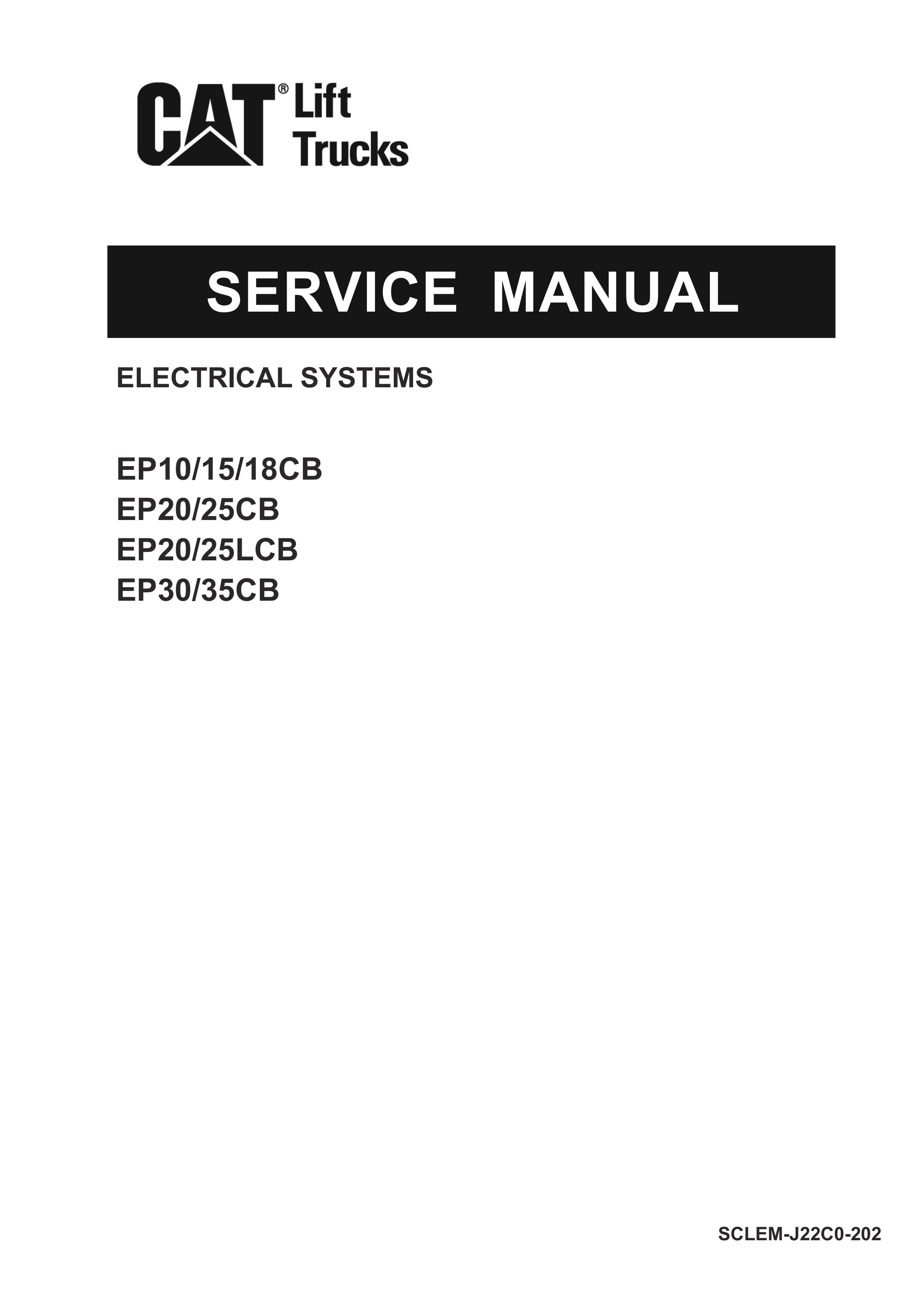 Caterpillar EB10CB-35CB, EB20-25LCB Electrical Systems Service Manual SCLEM-J22C0-202