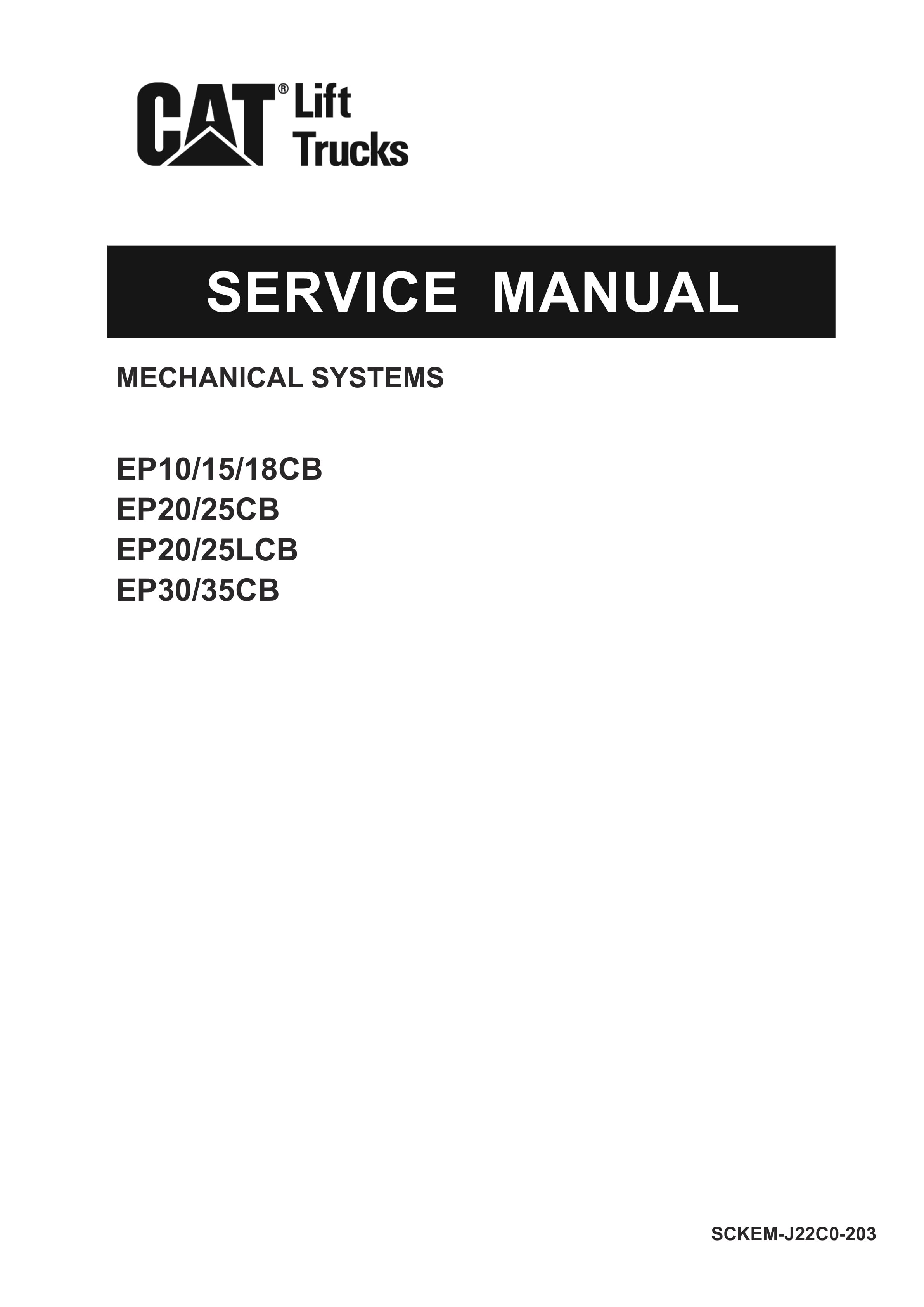 Caterpillar EB10CB-35CB, EB20-25LCB Mechanical Systems Service Manual SCKEM-J22C0-203