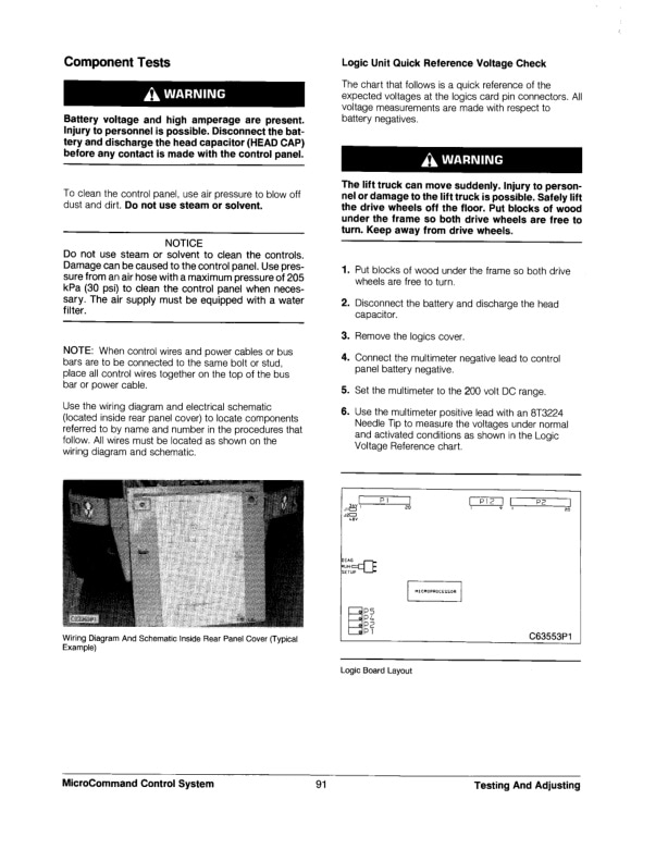 Caterpillar EC15 Lift Truck MicroCommand Control System Specifications Systems Operation Testing and Adjusting SENB8508-5
