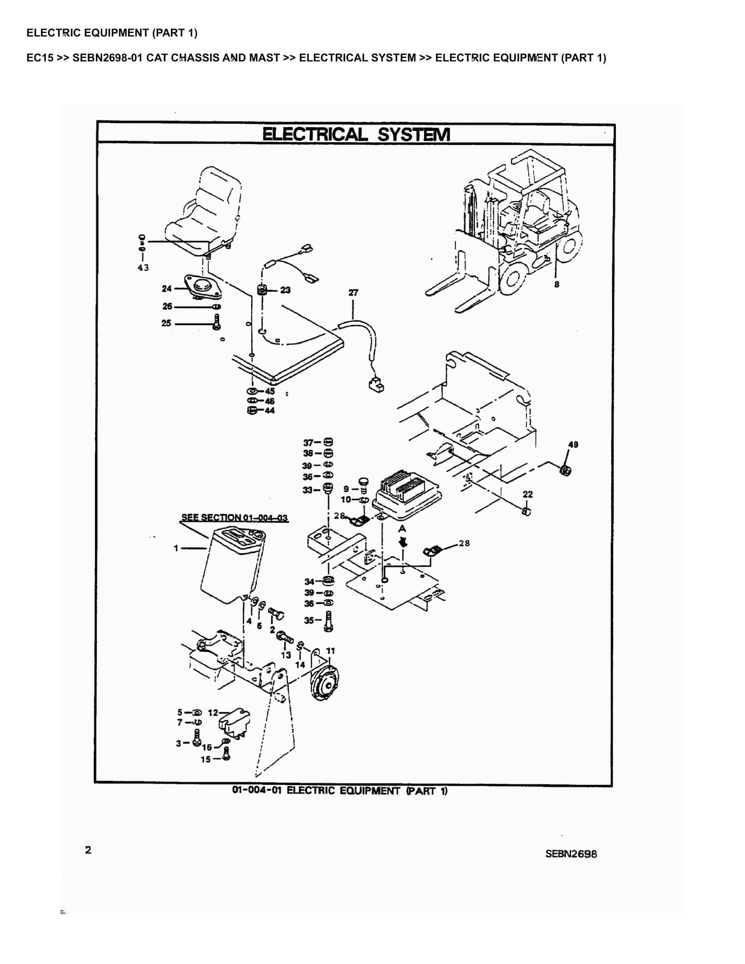 Caterpillar EC15 Parts Manual SEBN2698-01