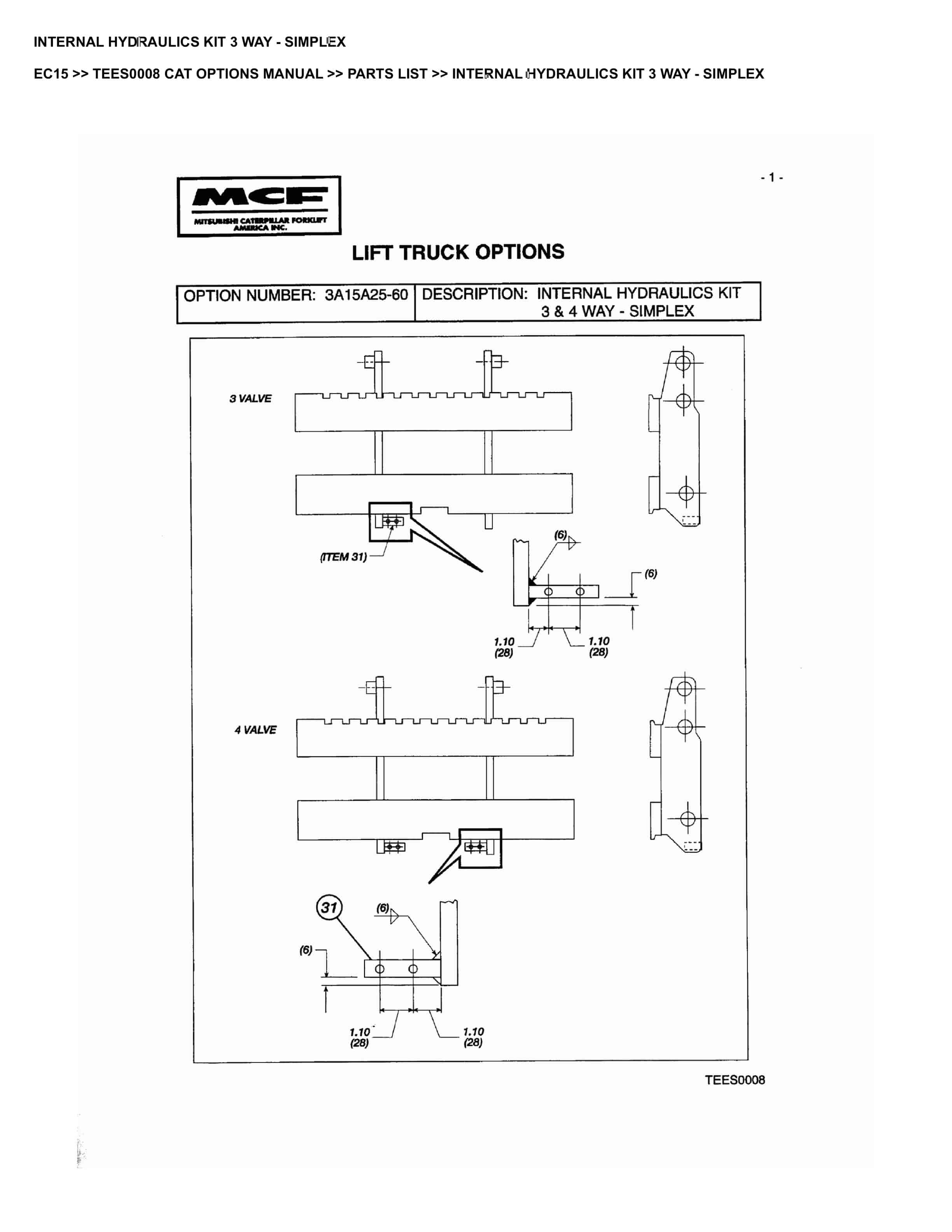 Caterpillar EC15 Parts Manual TEES0008