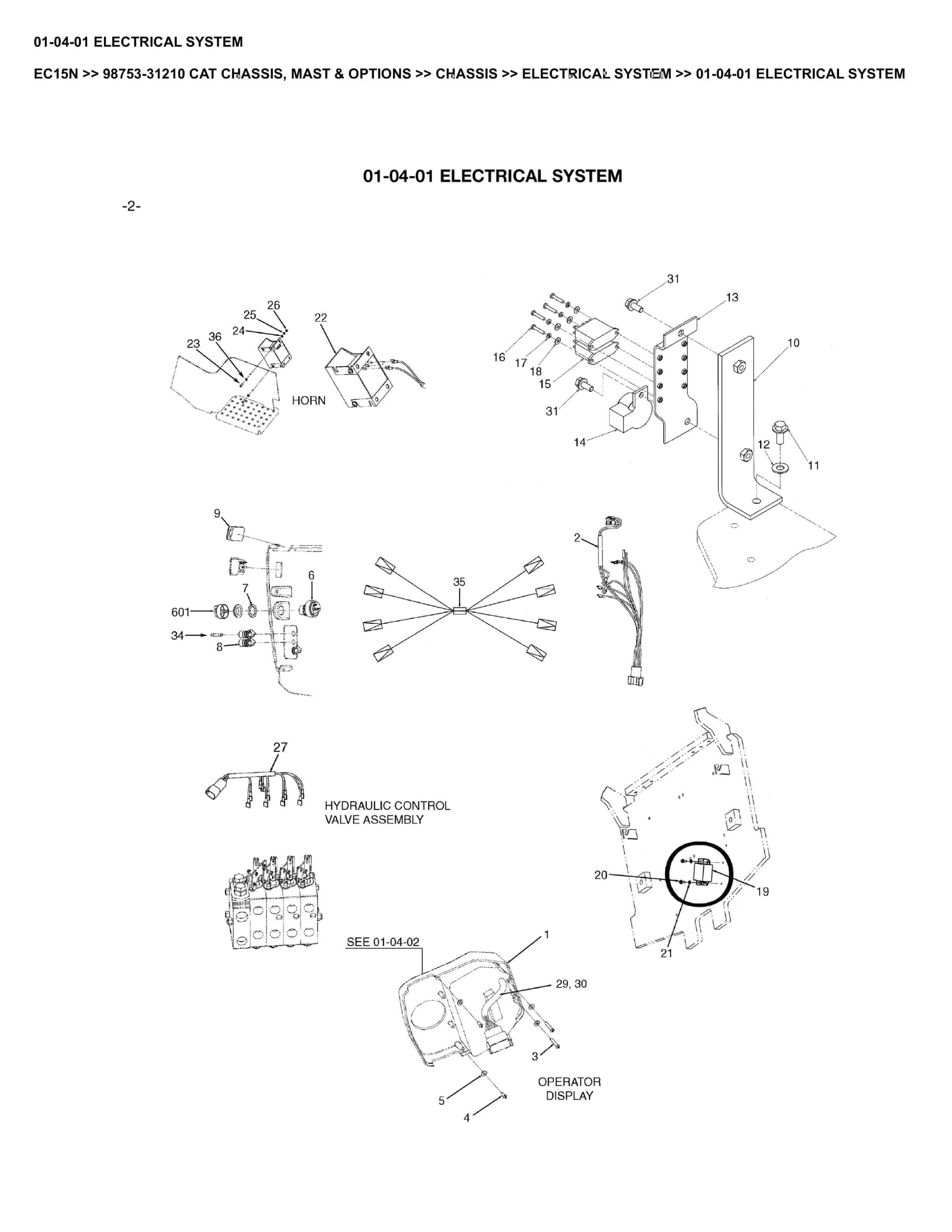 Caterpillar EC15N Parts Manual 98753-31210