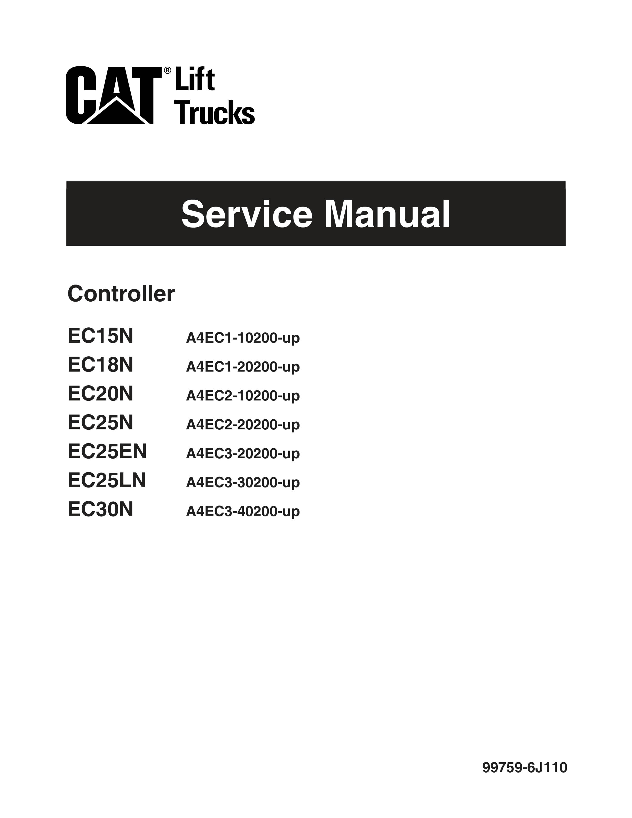 Caterpillar EC15N to EC30N Controller Service Manual 99759-6J110