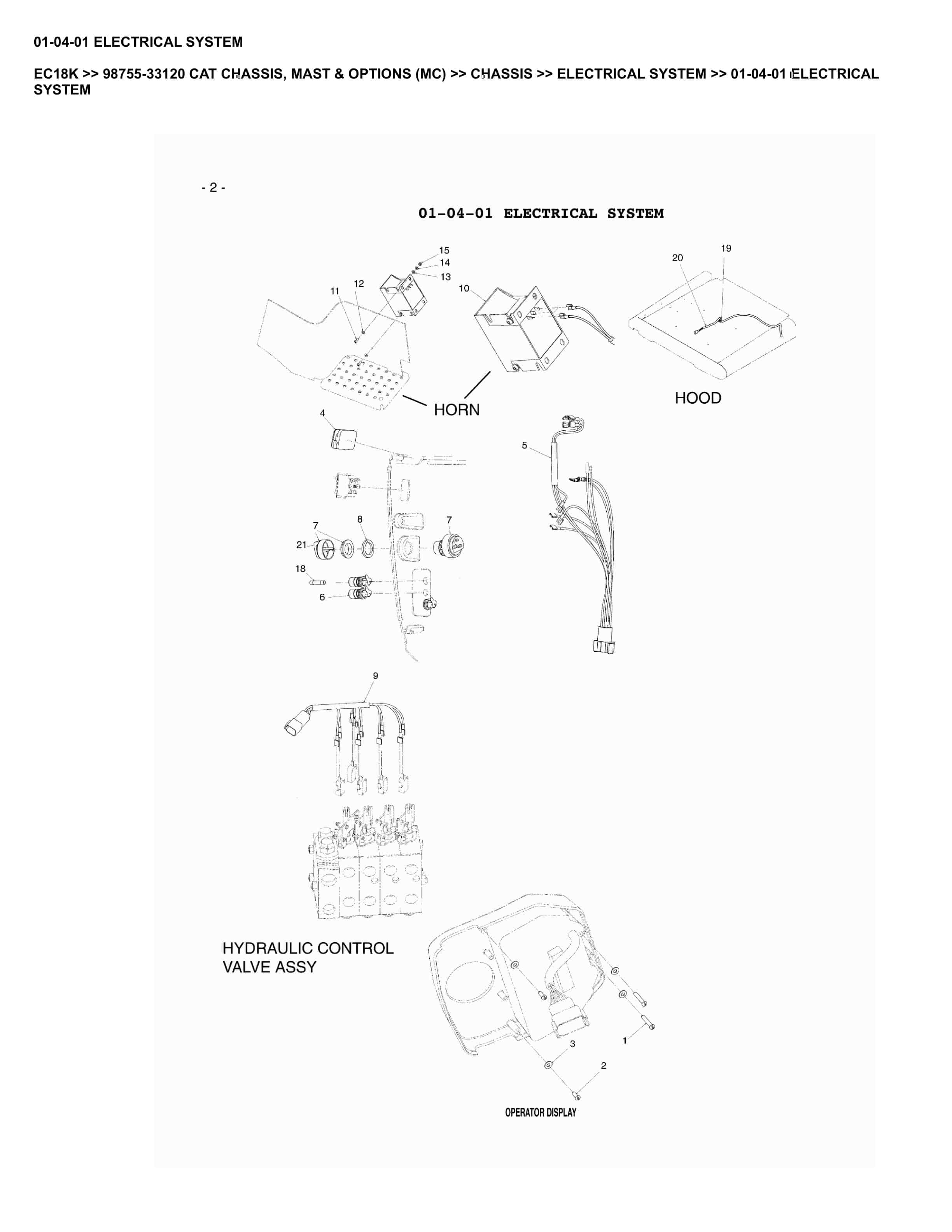 Caterpillar EC18K Parts Manual 98755-33120