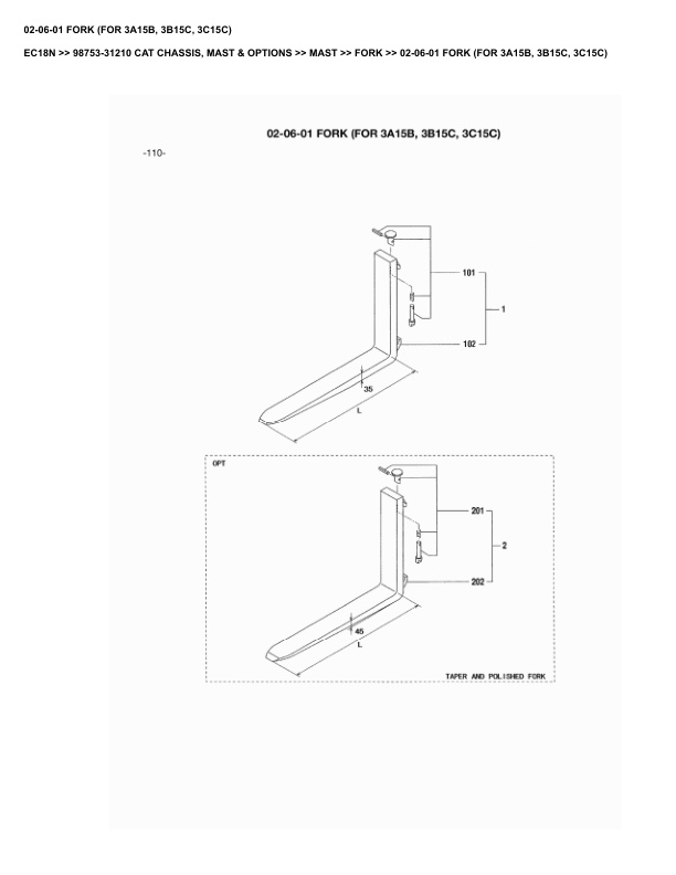 Alternative view of Caterpillar EC18N Parts Manual 98753-31210