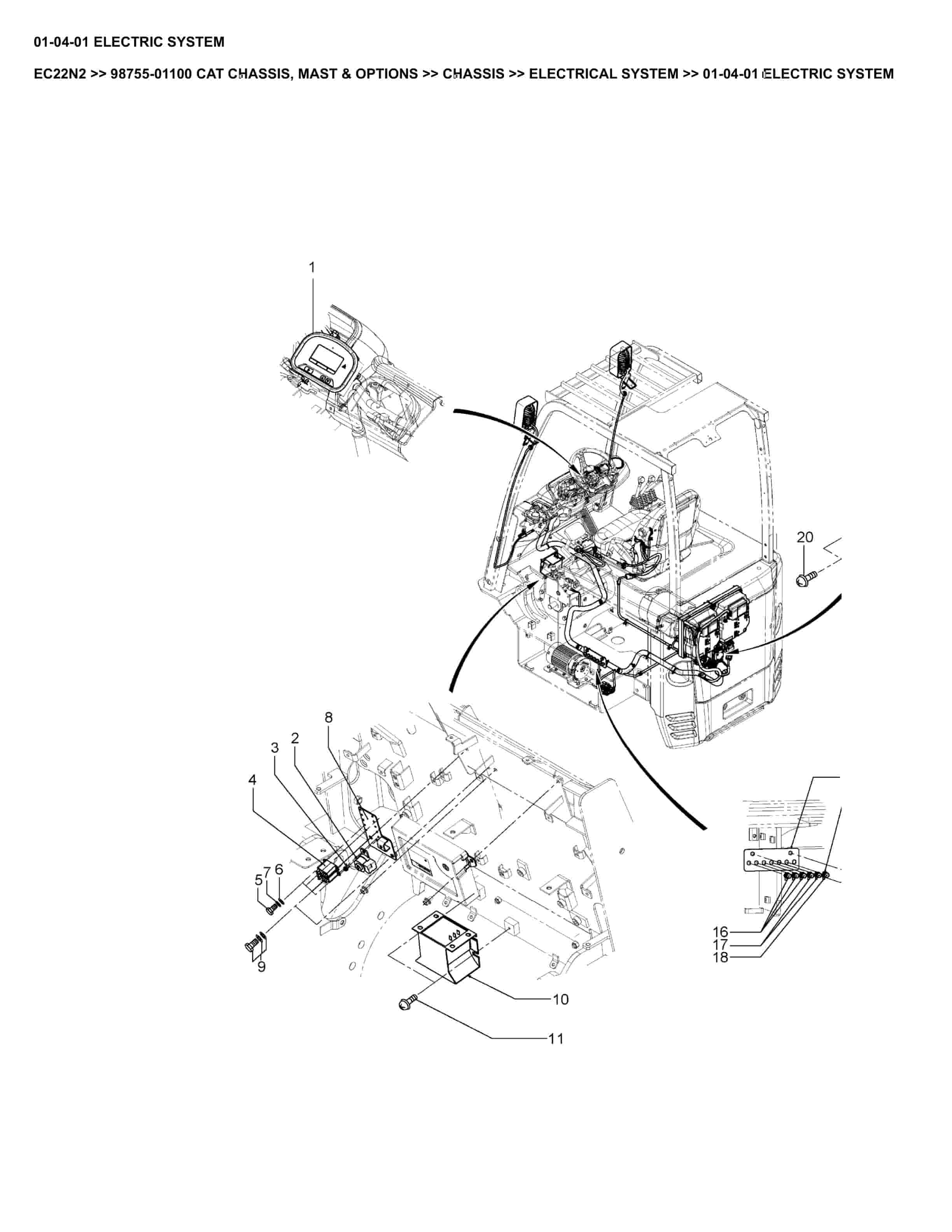Caterpillar EC22N2 Parts Manual 98755-01100