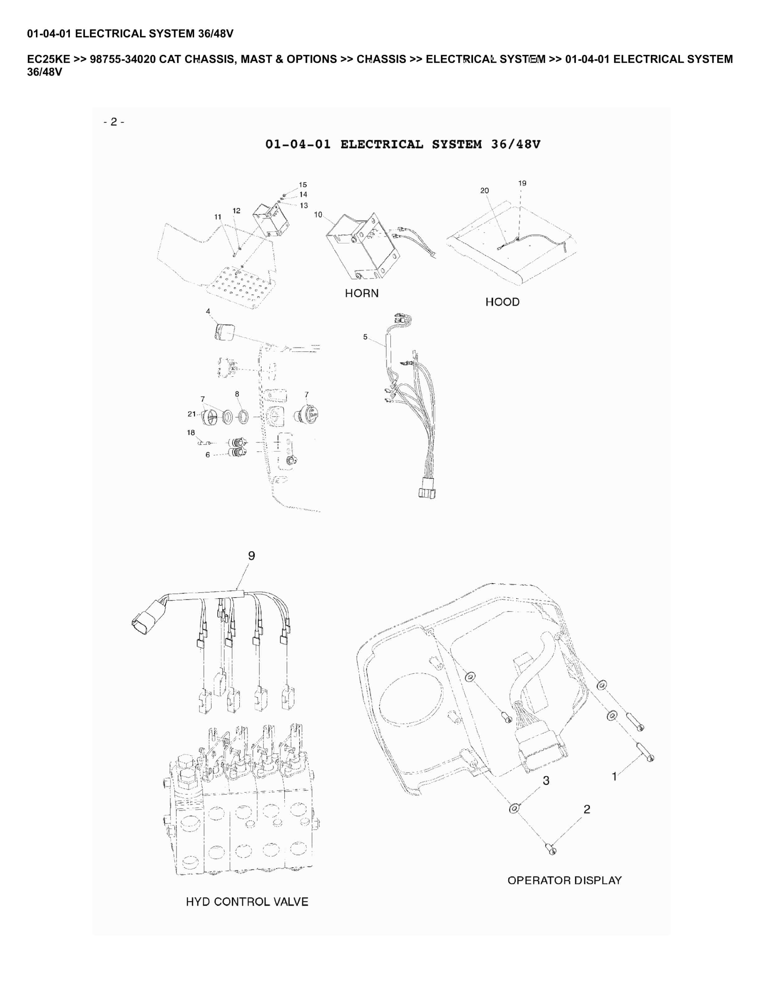 Caterpillar EC25KE Parts Manual 98755-34020
