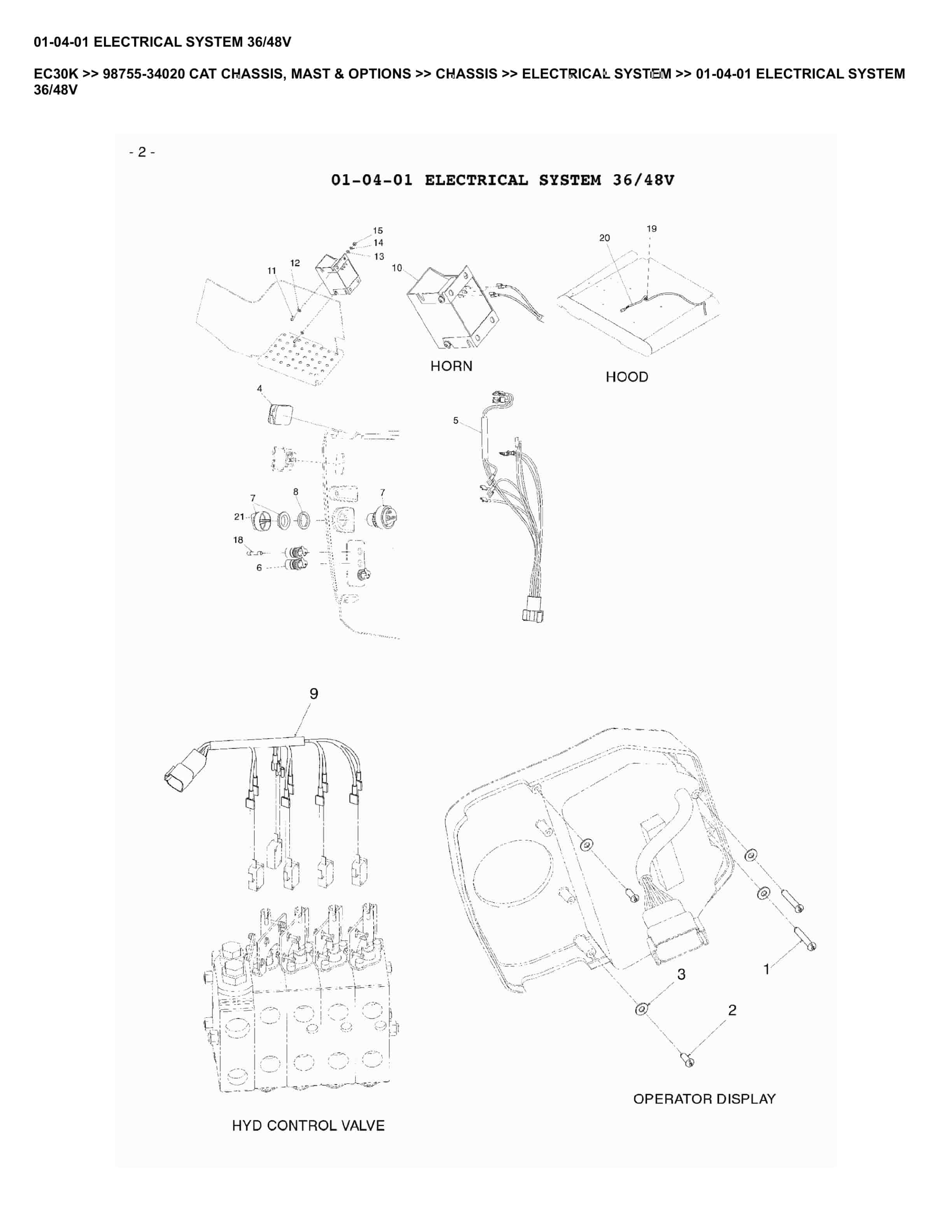 Caterpillar EC30K Parts Manual 98755-34020