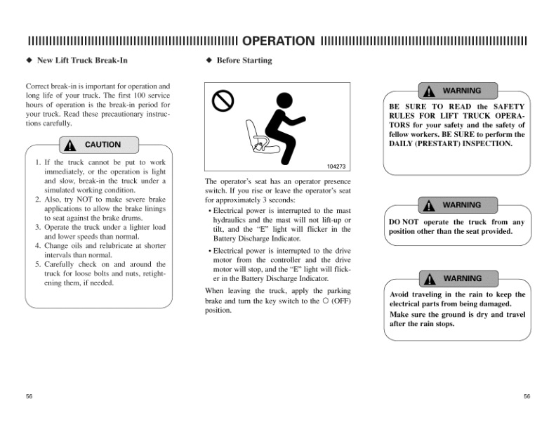 Alternative view of Caterpillar EP10 to EP25 Operation and Maintenance Manual 99750-32101