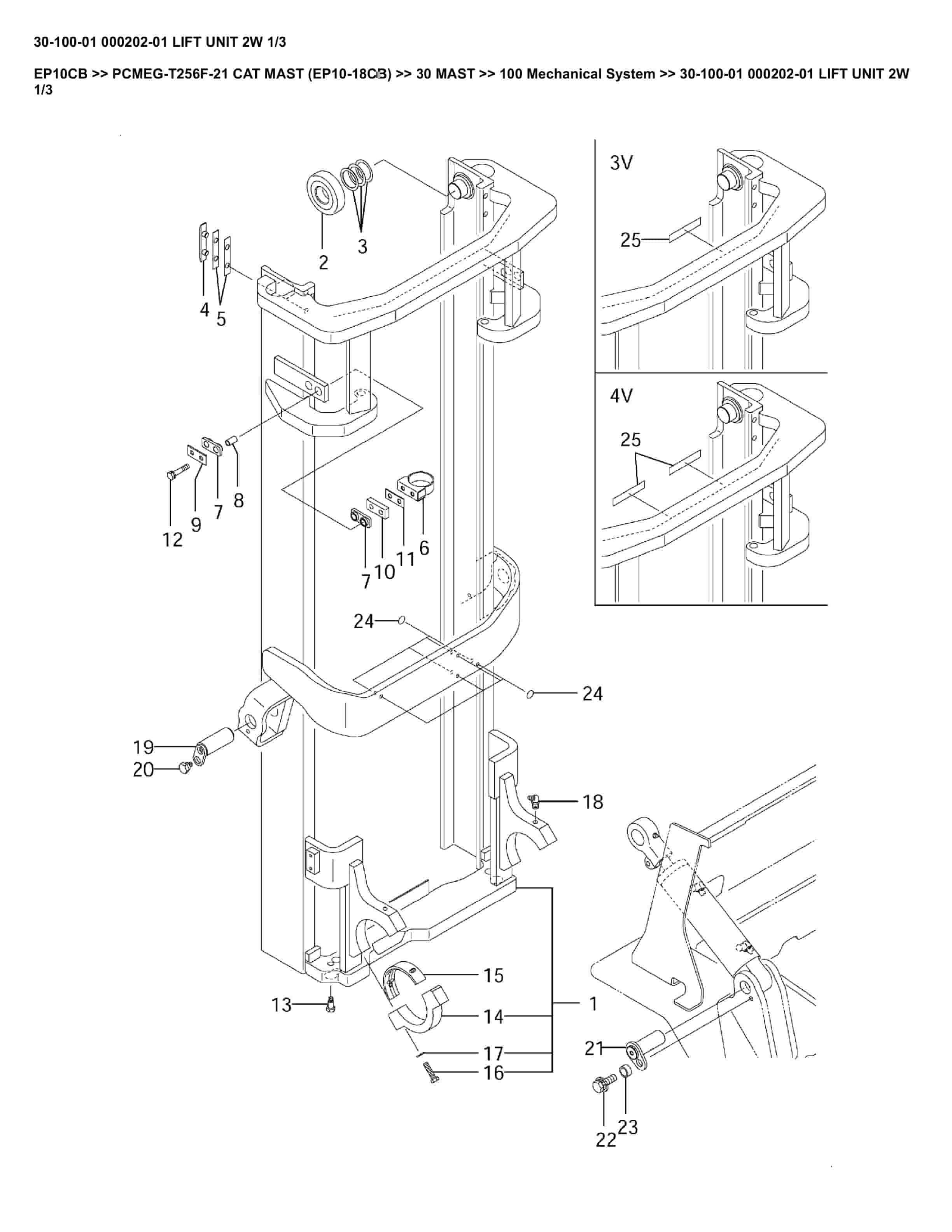 Caterpillar EP10CB Parts Manual PCMEG-T256F-21