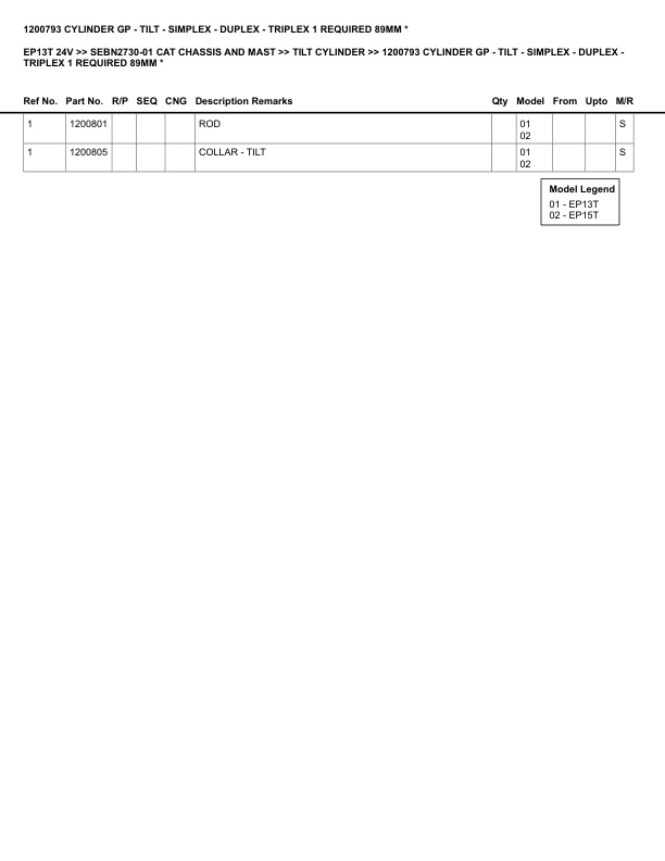 Alternative view of Caterpillar EP13T 24V Parts Manual SEBN2730-01