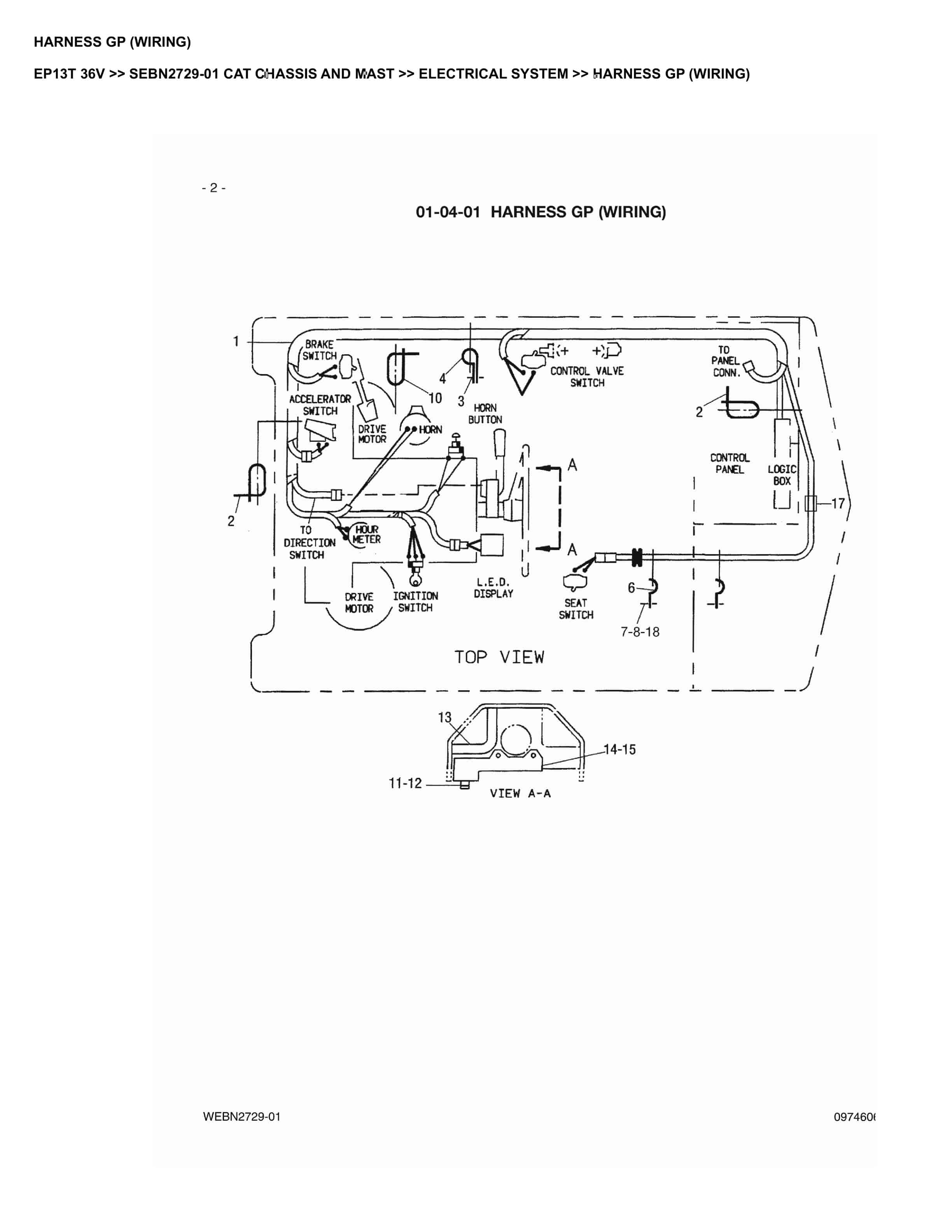 Caterpillar EP13T 36V Parts Manual SEBN2729-01