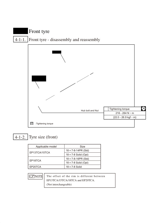 Caterpillar EP13TCA, EP15TCA, EP18TCA, EP20TCA Chassis and Mast Service Manual 99N19-60100-3
