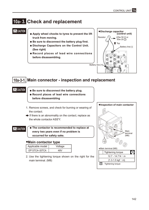 Caterpillar EP13TCA, EP15TCA, EP18TCA, EP20TCA Chassis and Mast Service Manual 99N19-60100-5