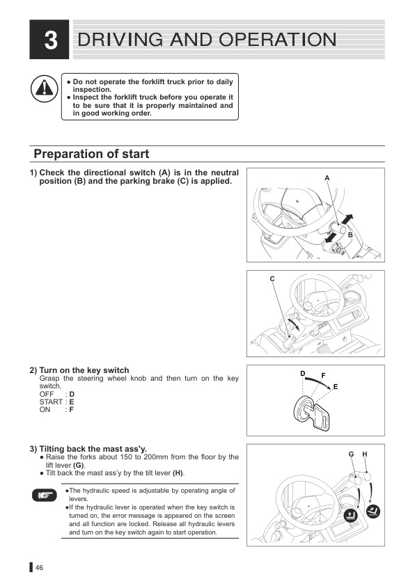 Caterpillar EP13TCB, EP15TCB, EP16-18-20TCB, EP16-18-20TBCB Operation and Maintenance Manual 99750-45100-3