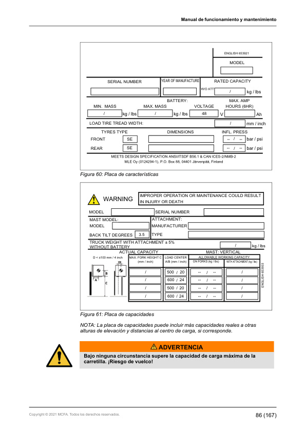 Alternative view of Caterpillar EP14-20A(C)NT, EP16-20A(C)N Operation and Maintenance Manual 654391 ES-A