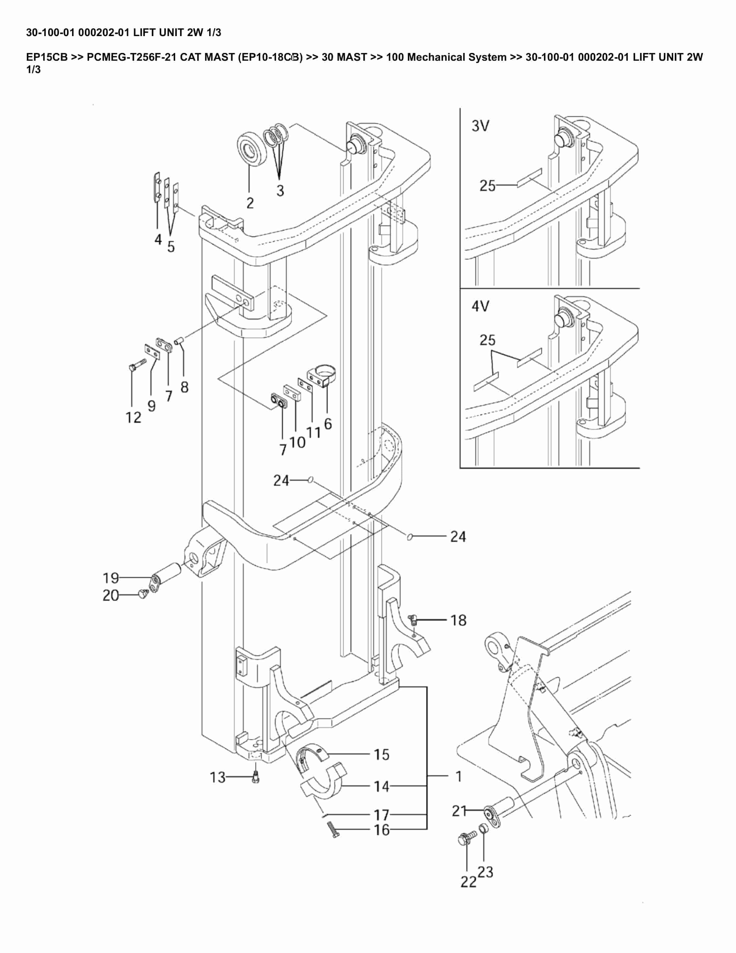 Caterpillar EP15CB Parts Manual PCMEG-T256F-21