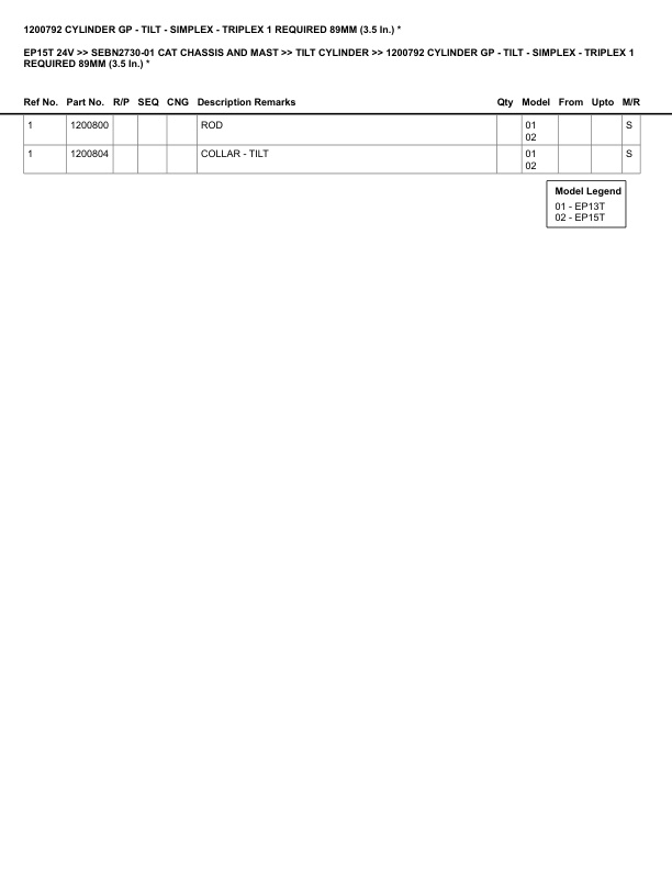 Alternative view of Caterpillar EP15T 24V Parts Manual SEBN2730-01