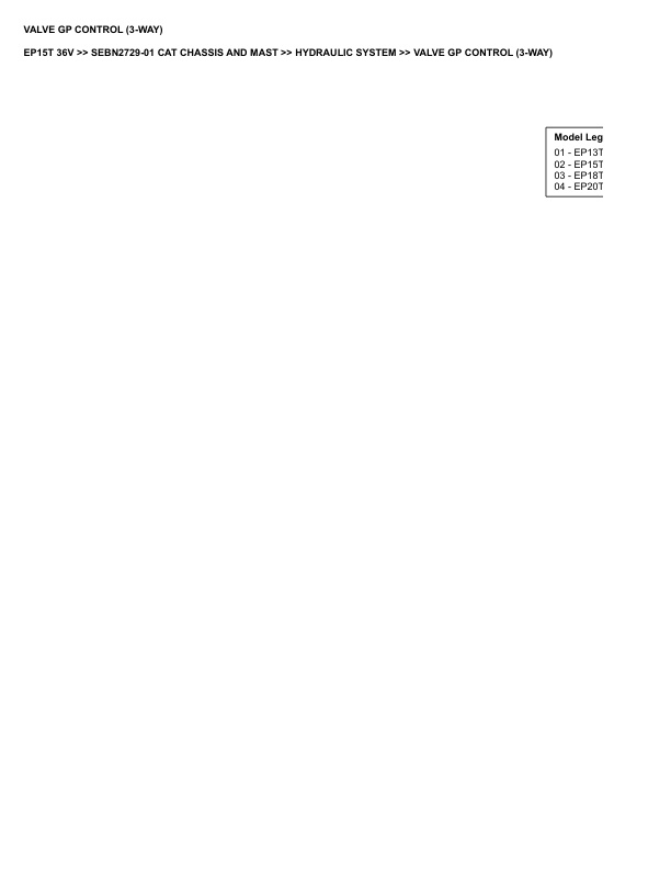 Alternative view of Caterpillar EP15T 36V Parts Manual SEBN2729-01