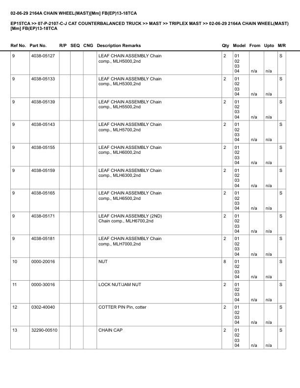 Alternative view of Caterpillar EP15TCA Parts Manual 07-P-2107-C-J