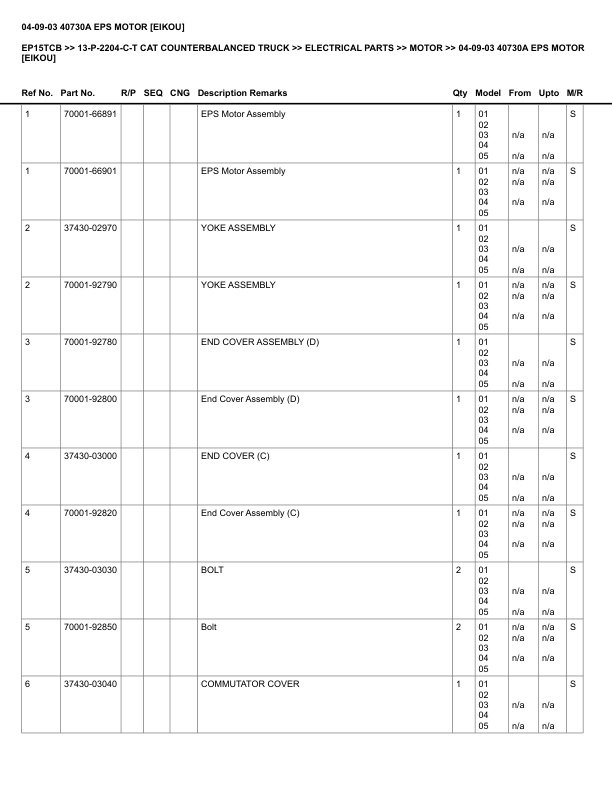 Caterpillar EP15TCB Parts Manual 13-P-2204-C-T 5 Caterpillar EP15TCB Parts Manual 13-P-2204-C-T - Image 5
