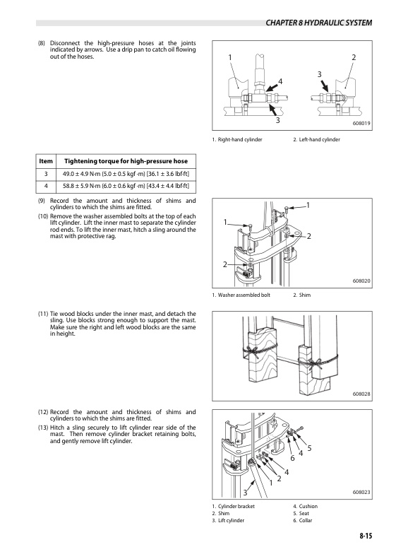 Caterpillar EP16CPN to EP20PN Chassis and Mast Service Manual 99759-6M100-2