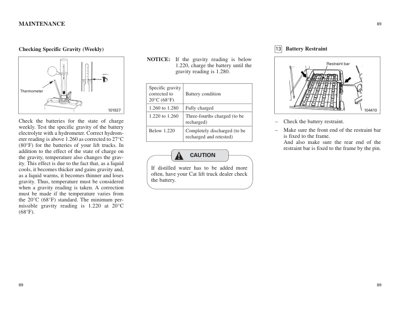 Caterpillar EP16KT, EP18KT, EP20KT Operation and Maintenance Manual 99710-89110-5