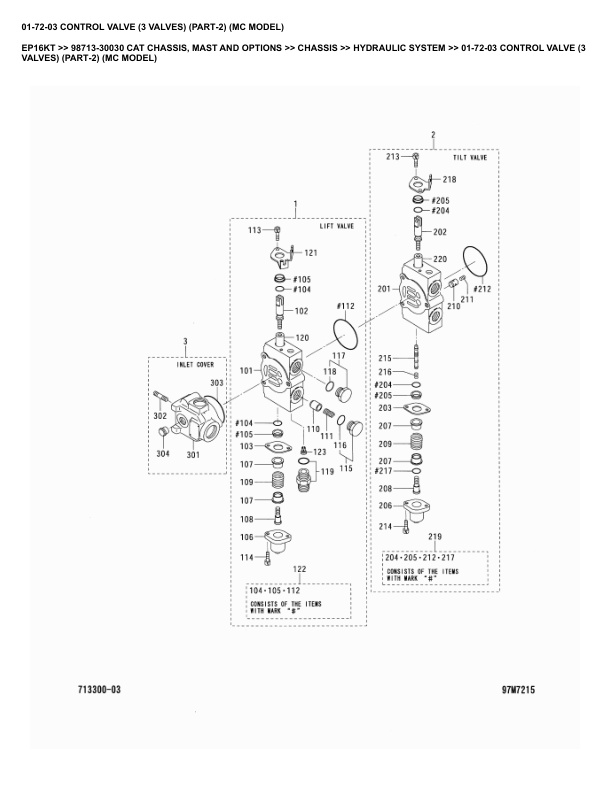 Alternative view of Caterpillar EP16KT Parts Manual 98713-30030