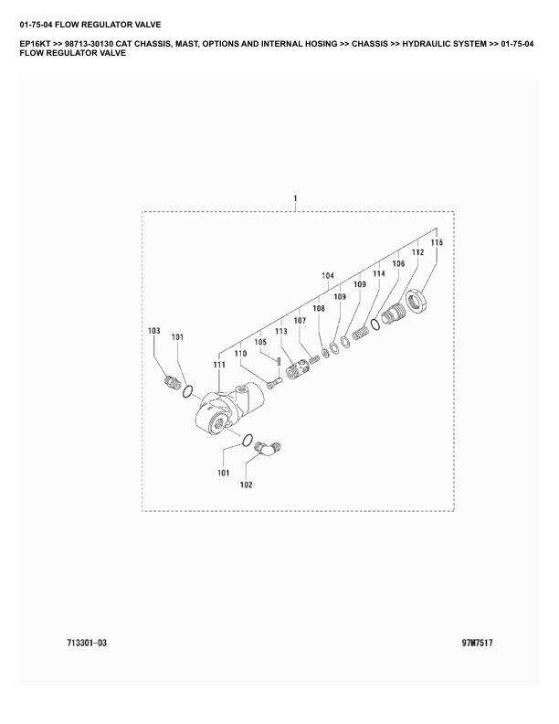 Alternative view of Caterpillar EP16KT Parts Manual 98713-30130