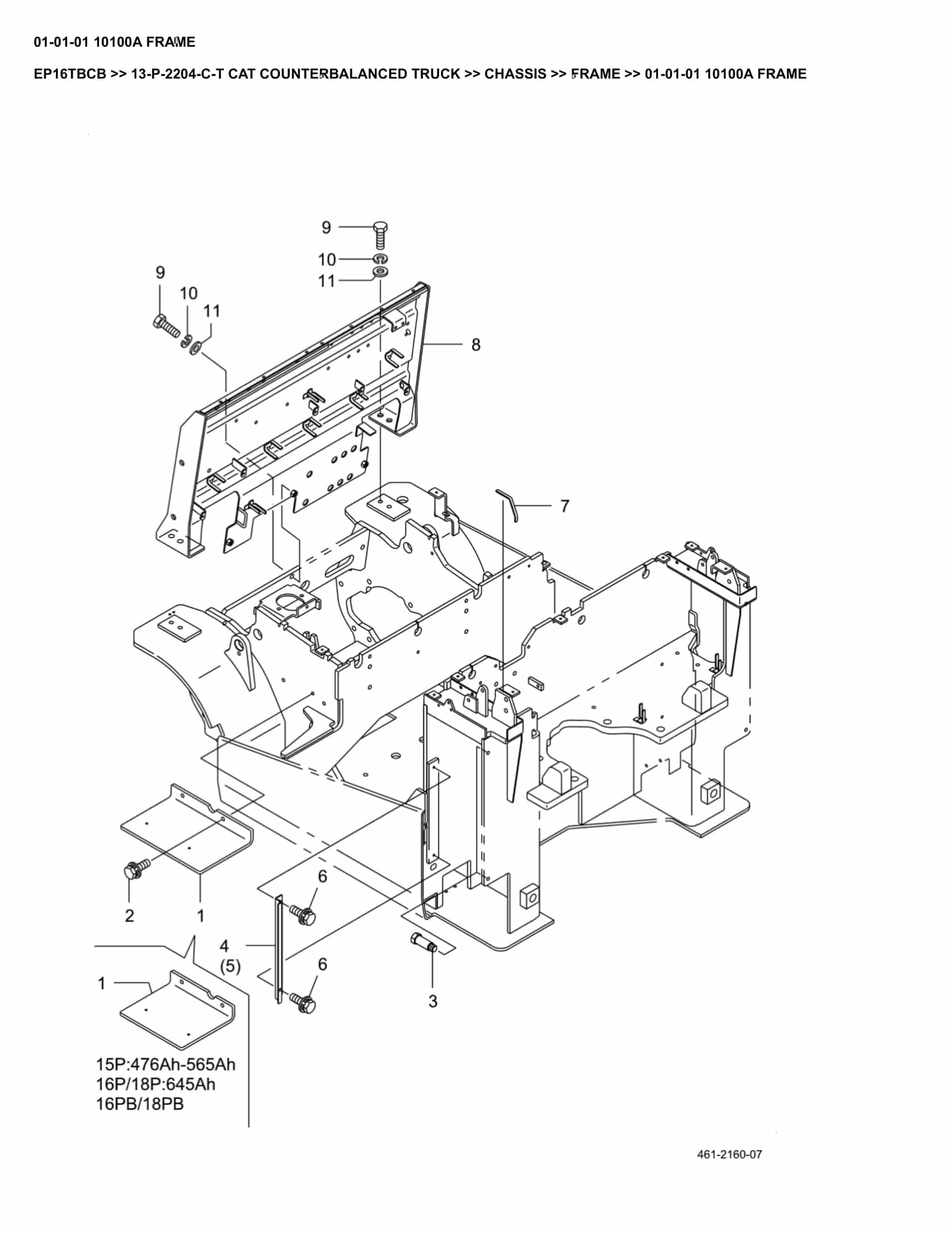 Caterpillar EP16TBCB Parts Manual 13-P-2204-C-T