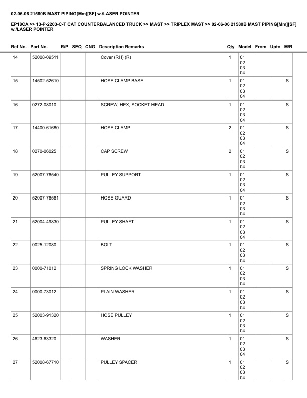 Alternative view of Caterpillar EP18CA Parts Manual 13-P-2203-C-T