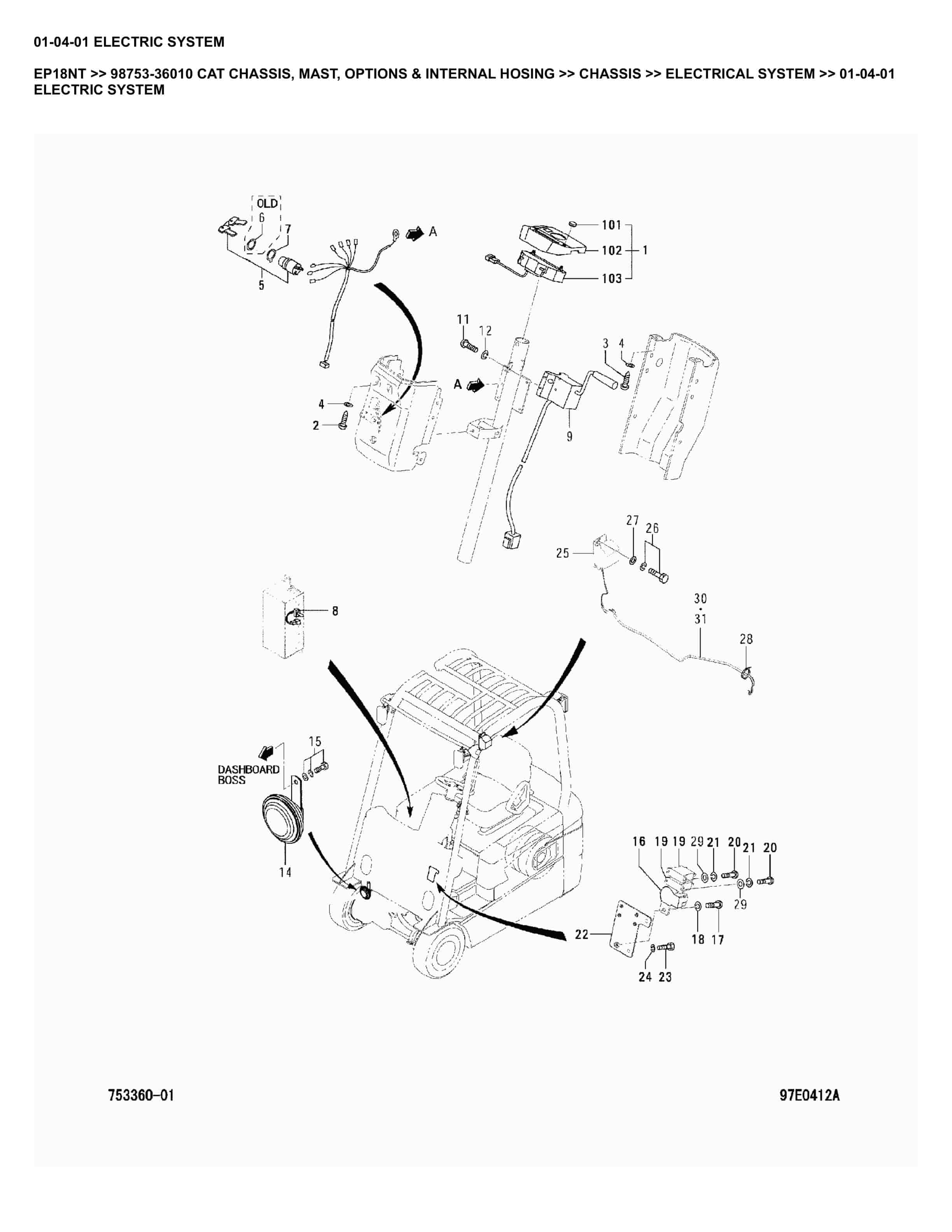 Caterpillar EP18NT Parts Manual 98753-36010