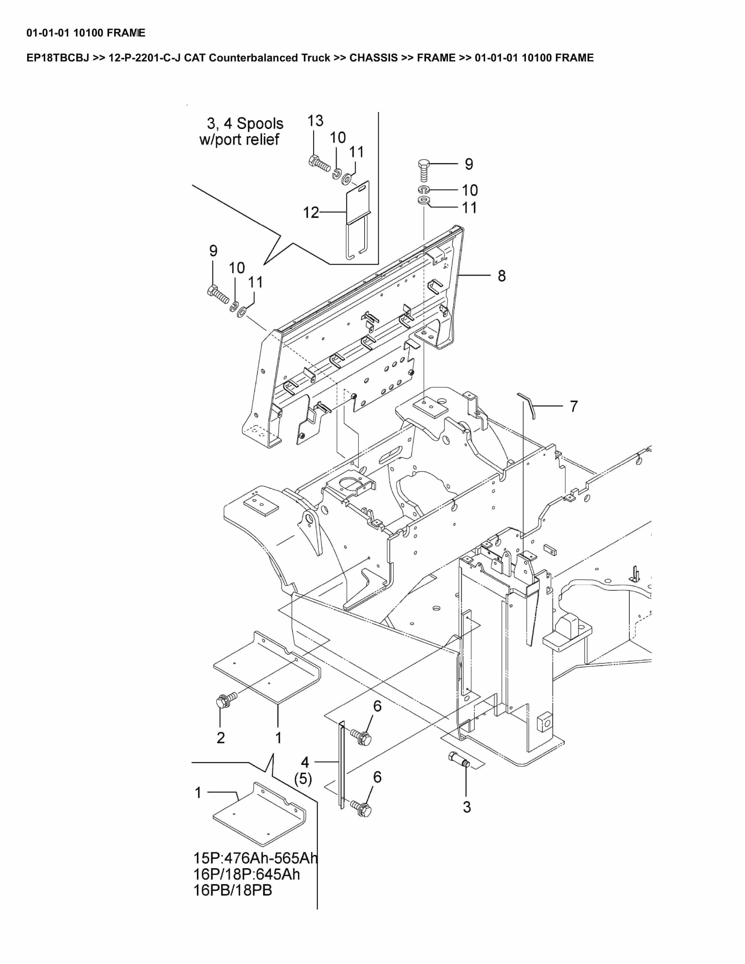 Caterpillar EP18TBCBJ Parts Manual 12-P-2201-C-J