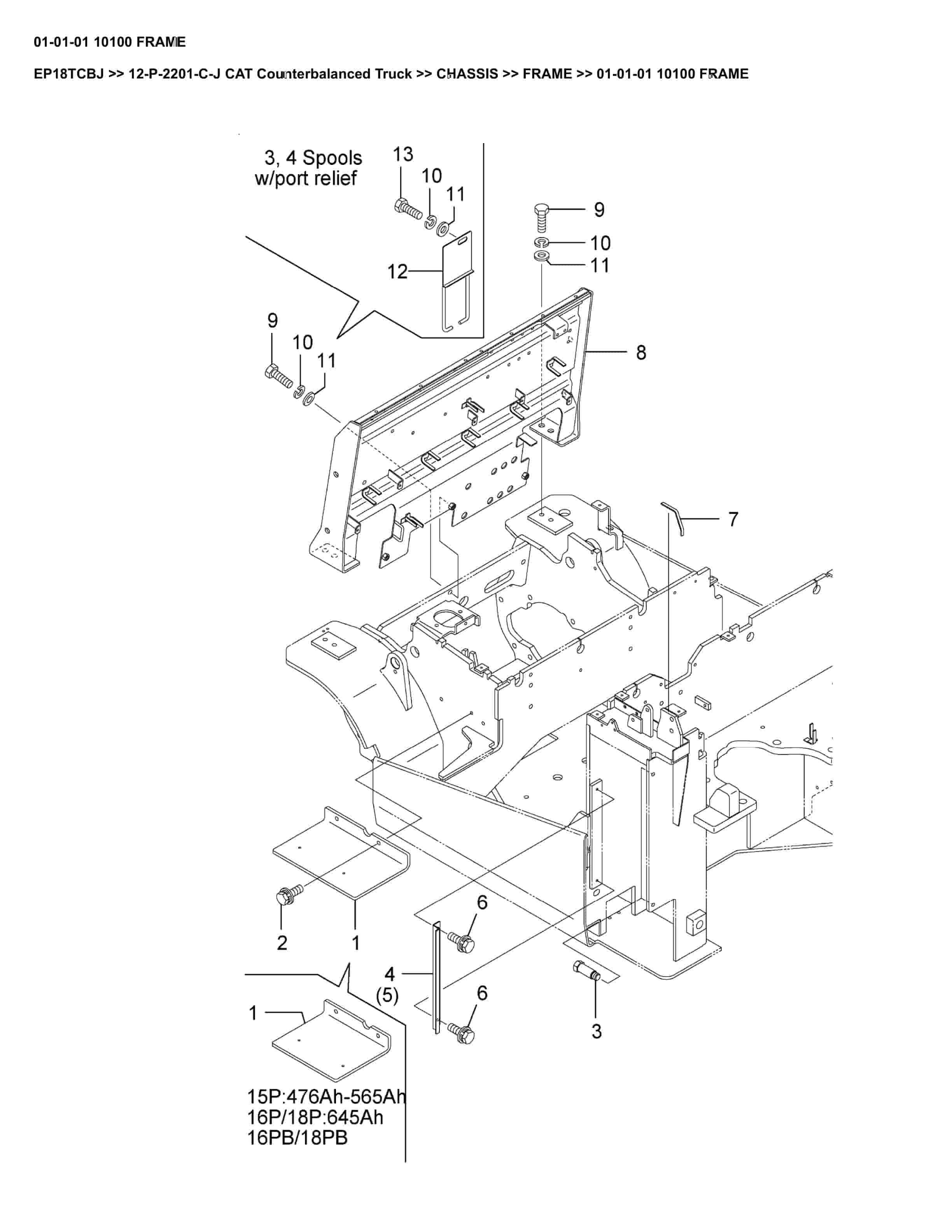 Caterpillar EP18TCBJ Parts Manual 12-P-2201-C-J