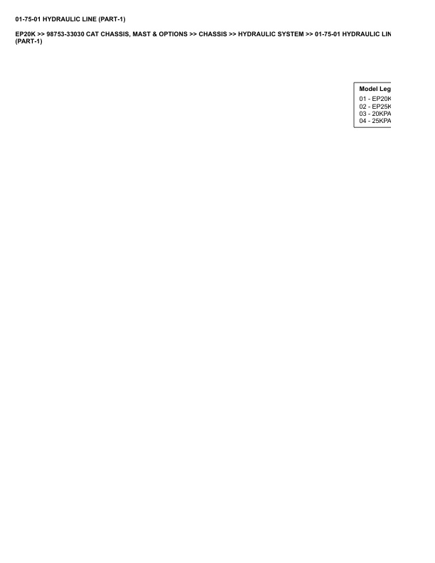 Alternative view of Caterpillar EP20K Parts Manual 98753-33030