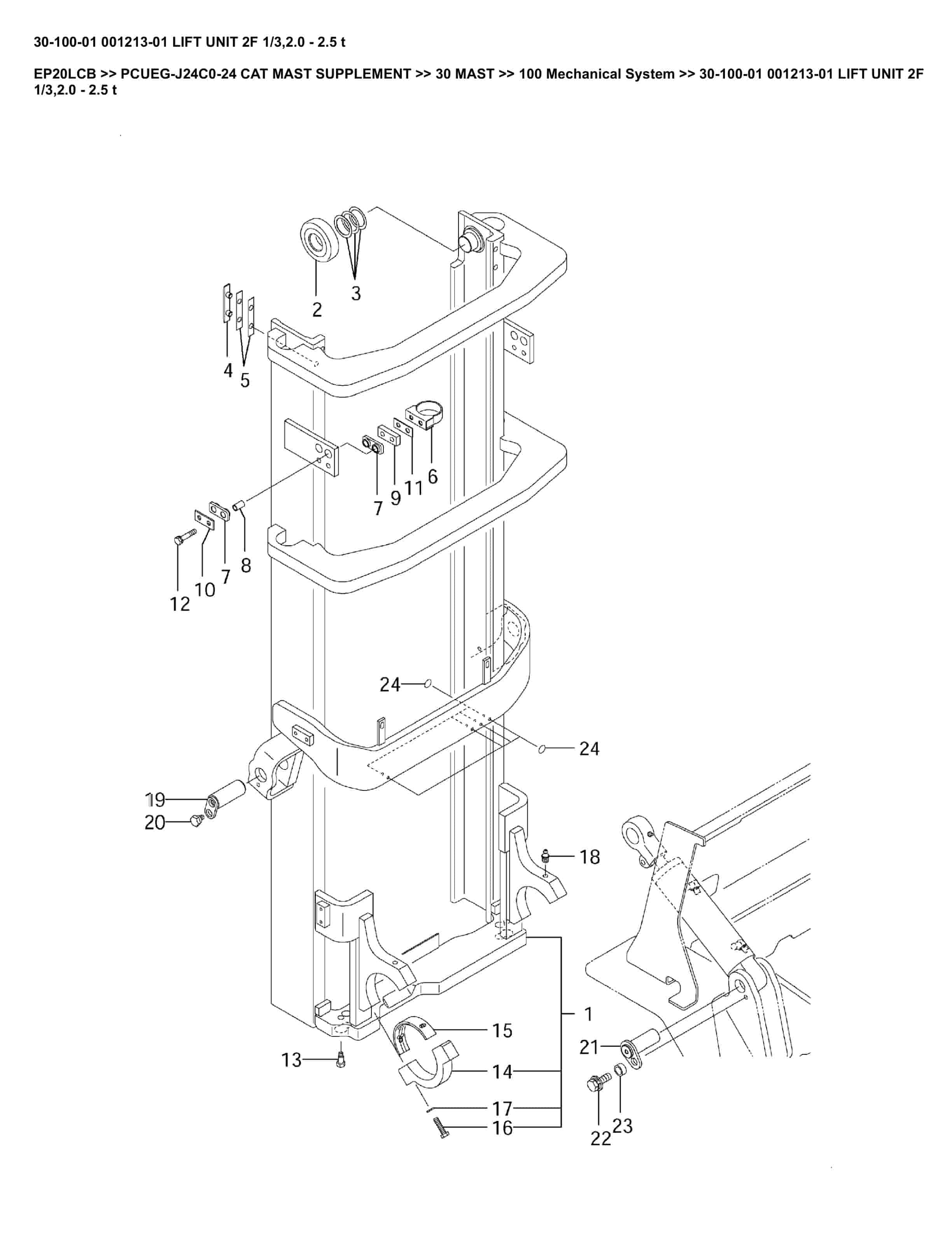 Caterpillar EP20LCB Parts Manual PCUEG-J24C0-24