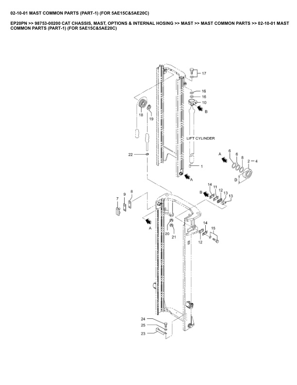 Alternative view of Caterpillar EP20PN Parts Manual 98753-00200