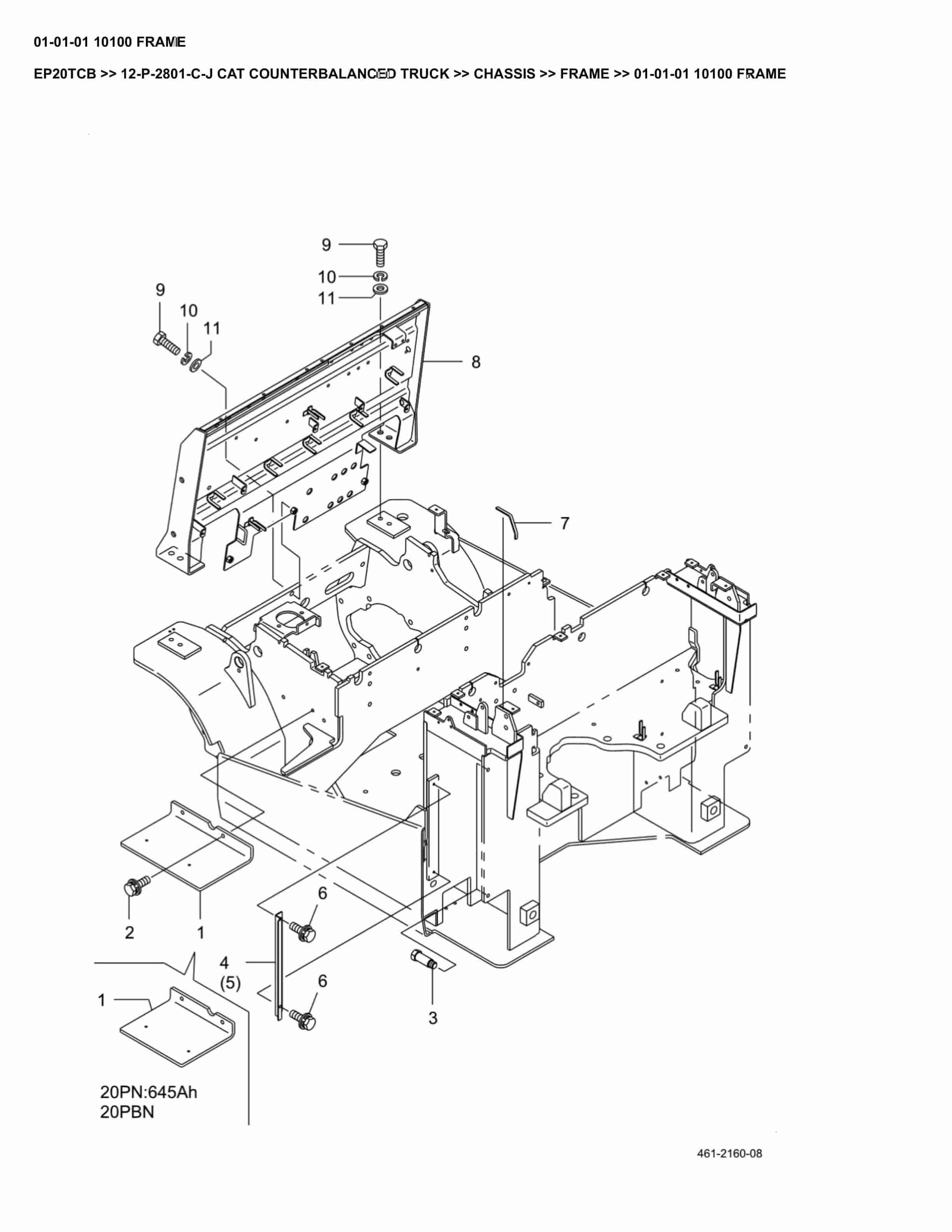 Caterpillar EP20TCB Parts Manual 12-P-2801-C-J