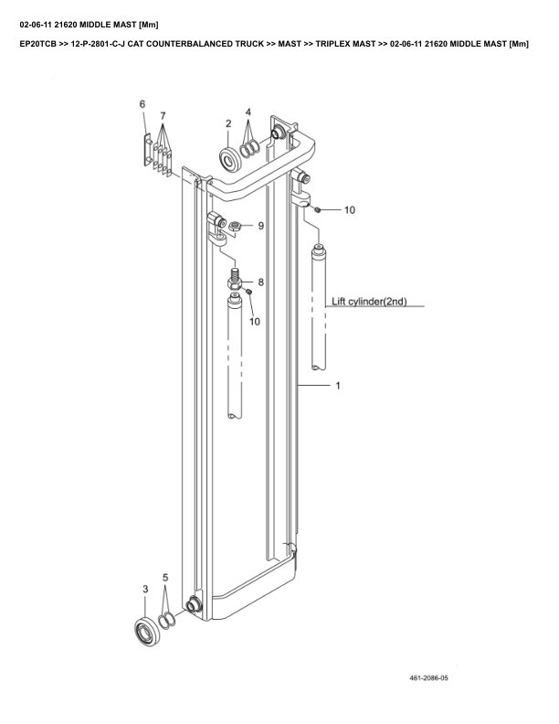 Alternative view of Caterpillar EP20TCB Parts Manual 12-P-2801-C-J