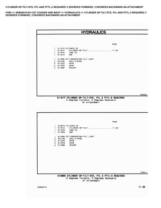 Caterpillar F40D Parts Manual SEBN2618-04 4 Caterpillar F40D Parts Manual SEBN2618-04 - Image 4