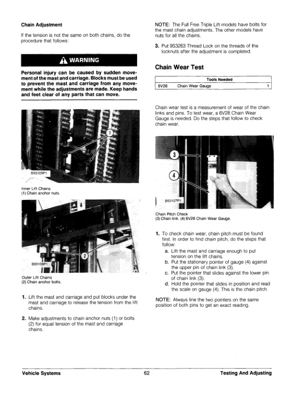 Caterpillar F40D to VC60E Lift Trucks Vehicle Systems Specifications Systems Operation Testing and Adjusting SENB8406-01 4 Caterpillar F40D to VC60E Lift Trucks Vehicle Systems Specifications Systems Operation Testing and Adjusting SENB8406-01-4