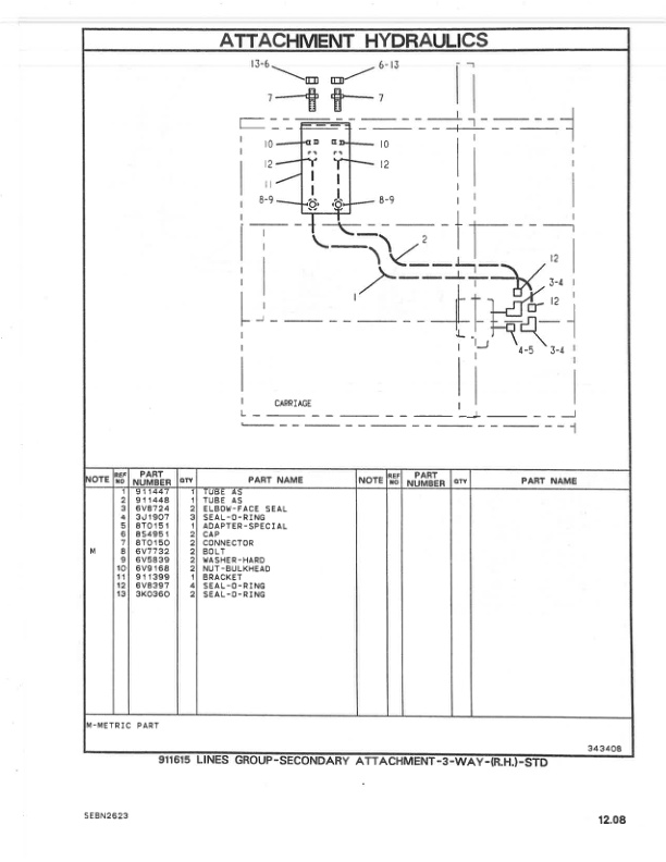 Caterpillar F40DSA, F50DSA, F60DSA Lift Trucks Parts Book SEBN2623-03-4