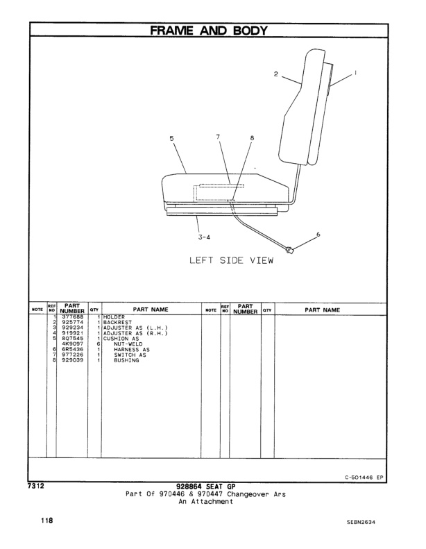 Caterpillar F40DSA, F50DSA, F60DSA Lift Trucks Parts Manual SEBN2634-02-2