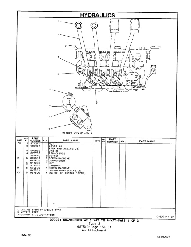 Caterpillar F40DSA, F50DSA, F60DSA Lift Trucks Parts Manual SEBN2634-02-3