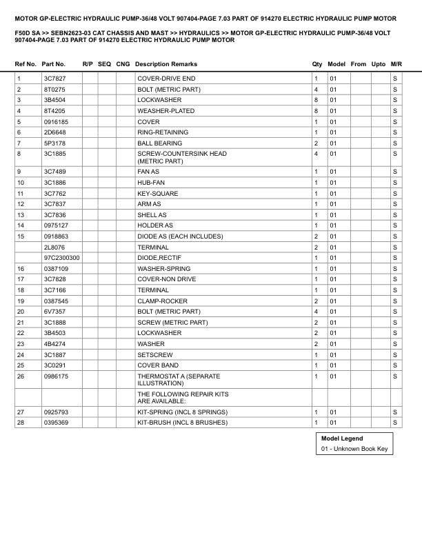 Caterpillar F50D SA Parts Manual SEBN2623-03 4 Caterpillar F50D SA Parts Manual SEBN2623-03 - Image 4